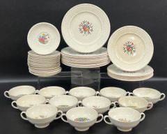 Fine WEDGWOOD EDME 61298 China Dinner Plates, Salad Plates, Saucers, and Soup Cups