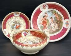 Antique Royal Vienna Porcelain Compotes and Dish Lot