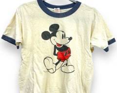 Vintage Walt Disney Productions Mickey Mouse Ringer Tee Shirt Size Medium 38-40
