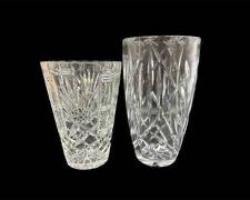 2 Vintage Cut Crystal Vases - Unmarked