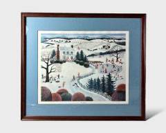 Pat Dougherty First Snow 371/1000 Pencil Signed Lithograph Framed Print