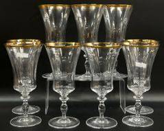 Fine MIKASA Set Of Nine Jamestown Gold Rim Ice Tea Glasses