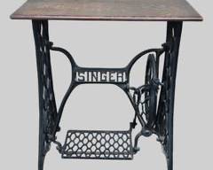 Antique Iron Singer Treadle Base Converted to Table Wood Top