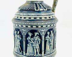 Vintage German Wick-Werke Salt Glazed Pottery Pitcher Jug