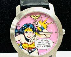 Vintage Armitron Stainless Steel Wonder Woman DC Comics Superhero Quartz Wristwatch