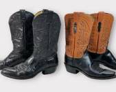 1883 BY LUCCHESA Genuine Leather Black & Tan Western Boots, Sz. 7 B. NOCONA BOOTS Genuine Leather Black Western Boots, Sz 9 B.
