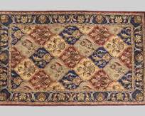 Vintage Hand Knotted Indian Multicolored Area Rug Wood