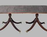 Large 20th C Dining Mahogany Dining Table on Brass Casters Fluted Carved Legs