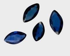 Fine Four Marquee Cut Blue Sapphire Gemstones