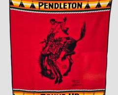 Vintage Pendelton Woolin Mills Wool Wallace Smith Western Cowboy Blanket