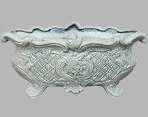 Vintage White Painted Cast Iron Garden Planter