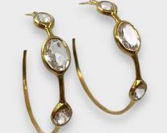Fine Ippolita 18K Yellow Gold Quartz Pierced Earrings