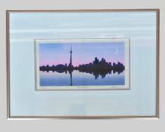 Pencil Signed Seattle Washington City Skyline Abstract Litho Framed 62/400