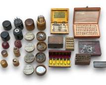 Weird and Wonderful Assortment Of Watchmaking Tools and Parts Including: Jewel Chucks, Bohrer Drill Bits, Watch Faces, And More!