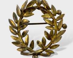 Fine Gilt Sterling Silver Olive Leaf Wreath Brooch
