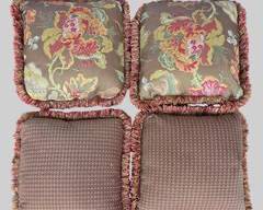 4 Wonderful Silk Blend Silk Trim Accent Pillows