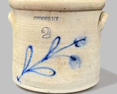 Antique Geddes NY 2 Gallon Stoneware Crock