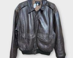 Vintage Vietnam ERA U.S. ARMY AIR FORCES Brown Genuine Leather Bomber Jacket. Contract No. K900005 SanFrancisco 96301 U.S.A. Sz L