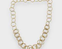 Fine Gilt Sterling Silver Geometric Circle Link Chain 20