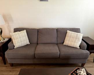 COLLETTE BEIGE/CHARCOAL SOFA & LOVESEAT