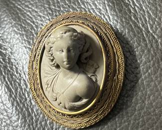 VICTORIAN HIGH RELIEF LAVA CAMEO
