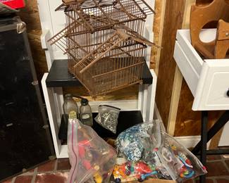 BIRD EQUIPMENT: CAGE, TOYS, FEEDERS, WATER BOTTLES, ETC.