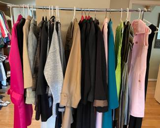 Jackets and long sweaters size 12 - 2X and (12 - 18), vintage dresses size 2 - 4