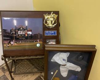 Virlander plaque, and vintage yankees shadowbox