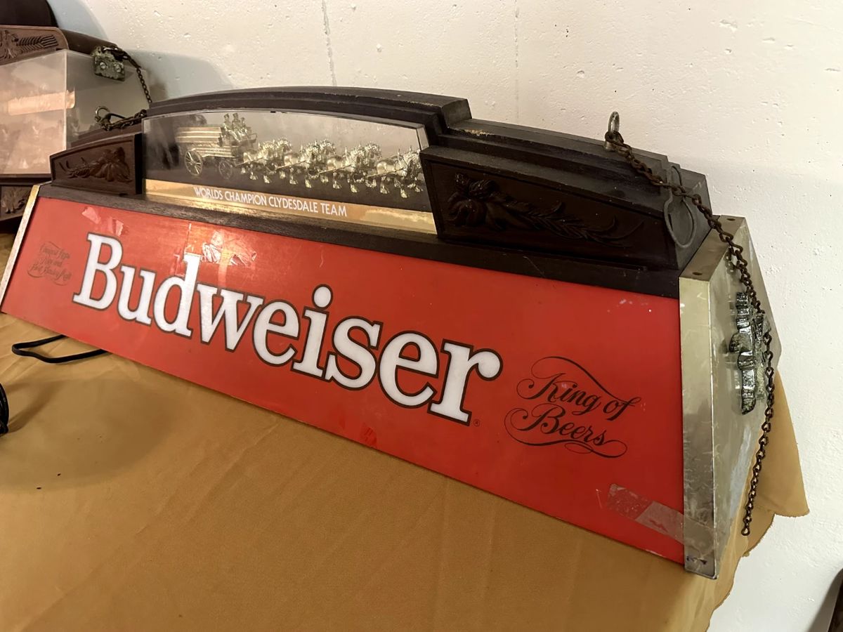 Vintage Budweiser Pool Table Lamp