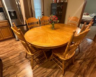 Dining table with six chairs