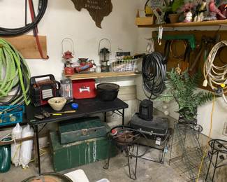 Camping gear, cookstoves, vintage Coleman lanterns