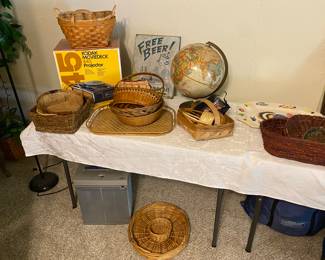 Kodak Moviedeck 445 Projector, Globe, Baskets