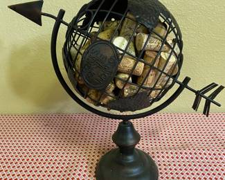 Metal globe cork holder 