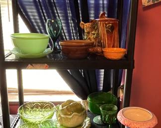 assorted depression glass