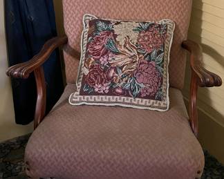 pink queen anne chair
