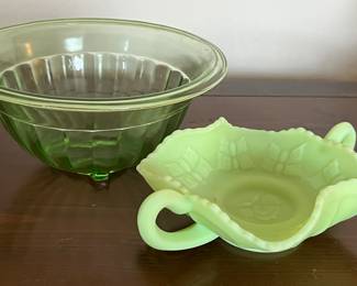 uranium glass bowl - fenton custard glass two handled butterfly bowl