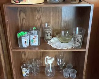 assorted vintage glassware