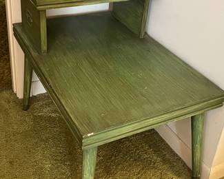green mid century side table
