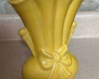 yellow usa pottery vase