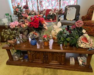 assorted silk flower arrangements