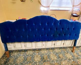 king size blue headboard