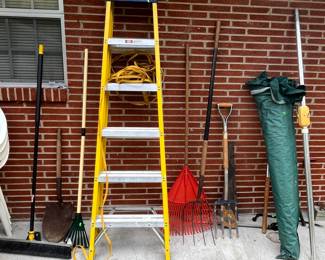 assorted garden tools