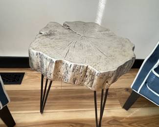 Silver tree side table