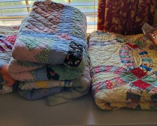 Variety of handmade quilts