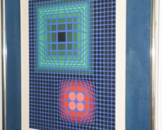 Victor Vasarely-"Circle & Square 1972" signed serigraph #4/250