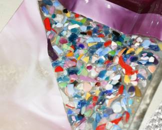 Mosaic art glass tray