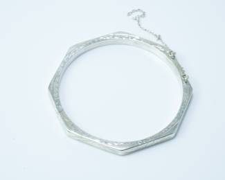 Etched sterling bracelet