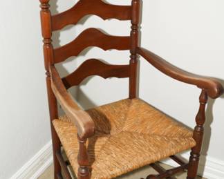Ladder back & rattan chair