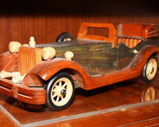 Carved wood car
