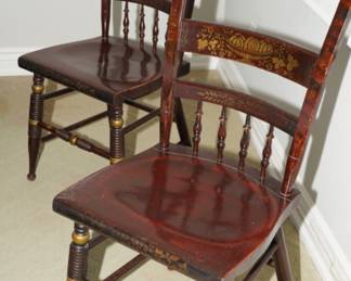 L. Hitchcock Riverton Maple Harvest Inn Chairs x 2